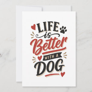 Hond Liefhebber Muur Kunst - Leven is beter met ee Feestdagenkaart