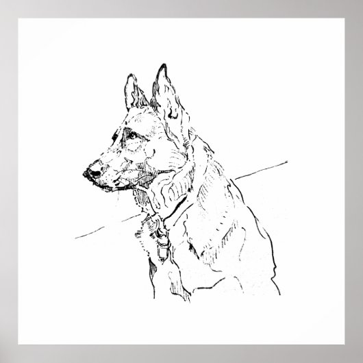 Hond Liefhebber Muurkunst, Duitse Herder Poster (Voorkant)