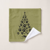 Hond Liefhebber Pootafdruk Kerstboom 3 Bad Handdoek (Wasdoekje)