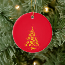Hond Liefhebber Pootafdruk Kerstboom 4