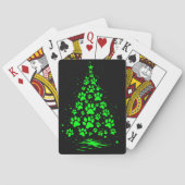 Hond Liefhebber Pootafdruk Kerstboom 5 Pokerkaarten (Achterkant)