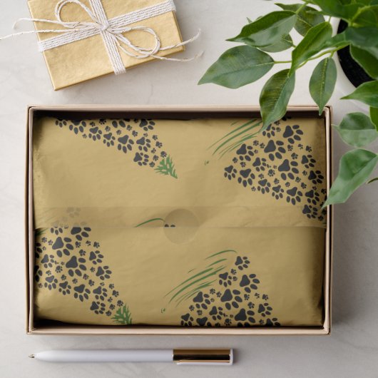 Hond Liefhebber Pootafdruk Kerstboom 6 Tissuepapier (Geschenk)
