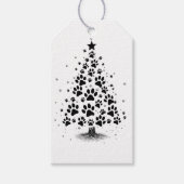 Hond Liefhebber Pootafdruk Kerstboom Cadeaulabel (Voorkant)