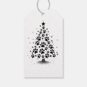 Hond Liefhebber Pootafdruk Kerstboom Cadeaulabel (Achterkant)