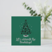 Hond Liefhebber Pootafdruk Kerstboom Kaart (Staand voorkant)