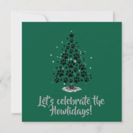 Hond Liefhebber Pootafdruk Kerstboom Kaart