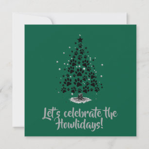 Hond Liefhebber Pootafdruk Kerstboom Kaart