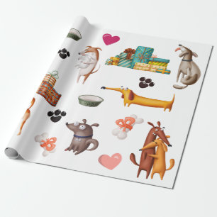 Hond Liefhebber Schattig Cadeaupapier