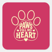 Hond Liefhebber Sticker - Pootafdruk Typografie (Voorkant)