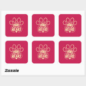 Hond Liefhebber Sticker - Pootafdruk Typografie (Vel)