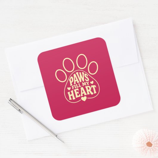 Hond Liefhebber Sticker - Pootafdruk Typografie (Envelop)