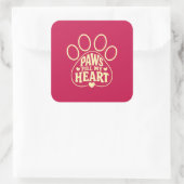 Hond Liefhebber Sticker - Pootafdruk Typografie (Tas)