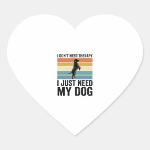 Hond Liefhebber Therapie Citaat Vintage Gravure On Hart Sticker