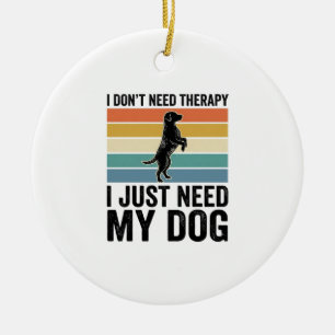 Hond Liefhebber Therapie Citaat Vintage Gravure On Keramisch Ornament