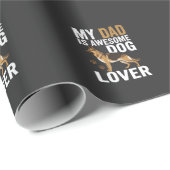 Hond Liefhebber Vader Is Geweldig Cadeaupapier (Rol Hoek)