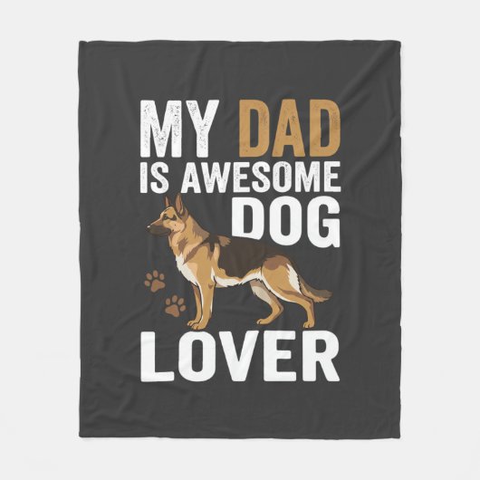Hond Liefhebber Vader Is Geweldig Fleece Deken (Voorkant)
