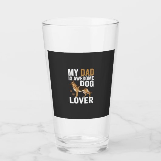 Hond Liefhebber Vader Is Geweldig Glas (Voorkant)