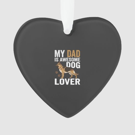 Hond Liefhebber Vader Is Geweldig Ornament (voorkant)