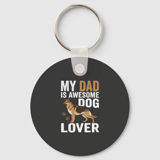 Hond Liefhebber Vader Is Geweldig Sleutelhanger (Voorkant)