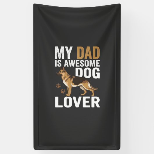 Hond Liefhebber Vader Is Geweldig Spandoek (Verticaal)