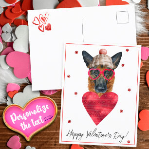 Hond Liefhebber Valentijnsdag Cadeau Duitse Herder Feestdagenkaart