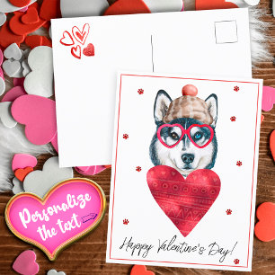 Hond Liefhebber Valentijnsdag Cadeau Siberische Hu Feestdagenkaart