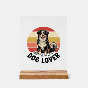 Hond Liefhebber Vintage Gravure Cute Hond Zonsonde Acryl Bord