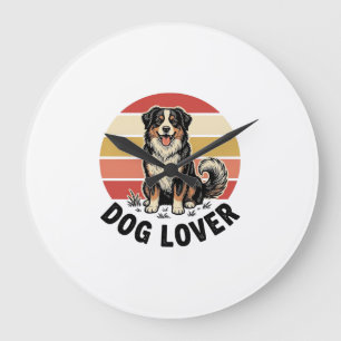 Hond Liefhebber Vintage Gravure Cute Hond Zonsonde Grote Klok