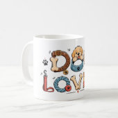 Hond Liefhebber Woord Kunst Koffiemok (Voorkant links)