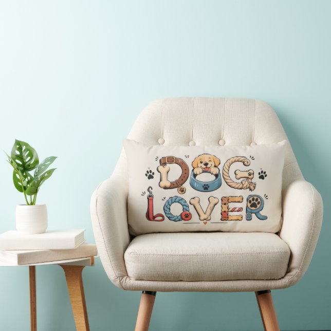 Hond Liefhebber Woord Kunst Kussen (Stoel)