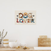 Hond Liefhebber Woord Kunst Poster (Keuken)