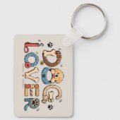 Hond Liefhebber Woord Kunst Sleutelhanger (Achterkant)