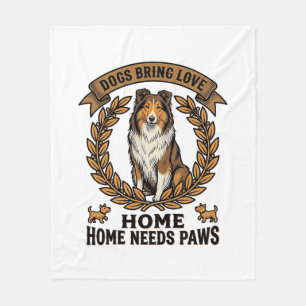 Hond Lieverd T-shirt Vintage Gravure Laurel Design Fleece Deken