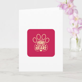 Hond Lieverd Wenskaart - Pootafdruk Typografie Hui Kaart