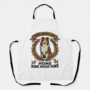 Hond Lieverdij Shirt Vintage Gravure Laurel Design Schort
