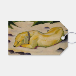 Hond Liggend in de sneeuw (door Franz Marc) Cadeaulabel