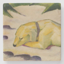 Hond Liggend in de sneeuw (door Franz Marc)