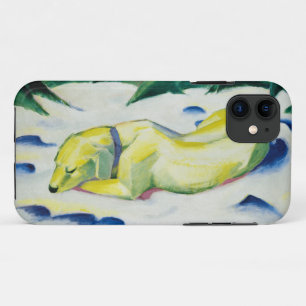 Hond liggend in de sneeuw schilderij van Franz Mar Case-Mate iPhone Case
