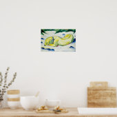 Hond liggend in de sneeuw schilderij van Franz Mar Poster (Keuken)