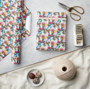 Hond liggend op paaseieren cadeaupapier