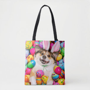 Hond Liggend op Paaseieren Tote Bag