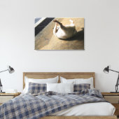 Hond ligt op de vloer canvas afdruk (Insitu (Slaapkamer))
