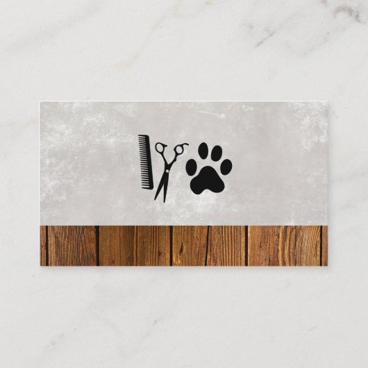 Hond Logo en Houten Afwerking Visitekaartje (Achterkant)