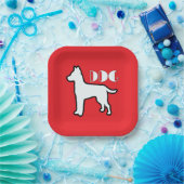 Hond Logo Rood Papieren Bordje (Feest)