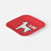 Hond Logo Rood Papieren Bordje (Gebogen)
