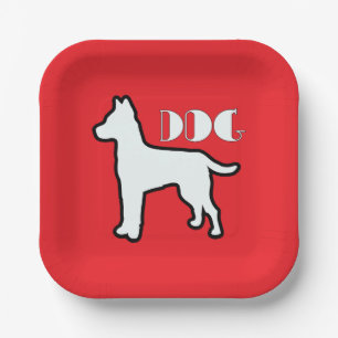 Hond Logo Rood Papieren Bordje