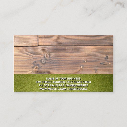 Hond Logo | Turf Wood | Dierenservices Visitekaartje (Achterkant)