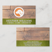 Hond Logo | Turf Wood | Dierenservices Visitekaartje (Voorkant / Achterkant)