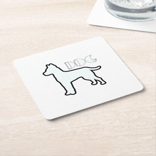 Hond Logo Wit Kartonnen Onderzetters (Schuin)