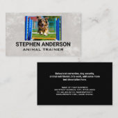 Hond loopt door hindernisbaan visitekaartje (Voorkant / Achterkant)